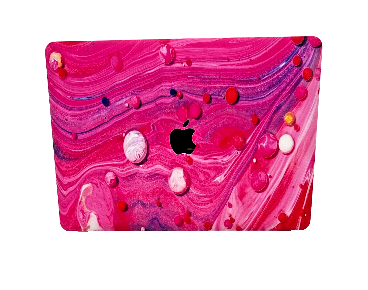 For MacBook New Pro 13" Hard Shell Cover - Swirly Vibrant Pink w/Keyboard cover