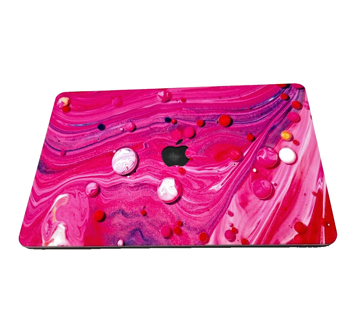 For MacBook New Pro 13" Hard Shell Cover - Swirly Vibrant Pink w/Keyboard cover