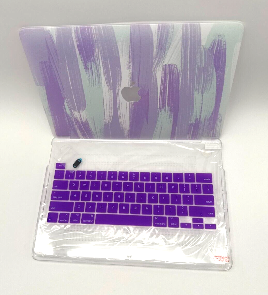 For MacBook New Pro 13" Hard Shell Cover - Paint Stroke Purple w/Keyboard Cover