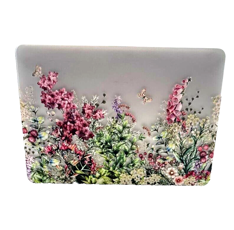 MacBook New Air 13" 3 Hard Shell Cover - Wildflower Garden/Clear w/accessories