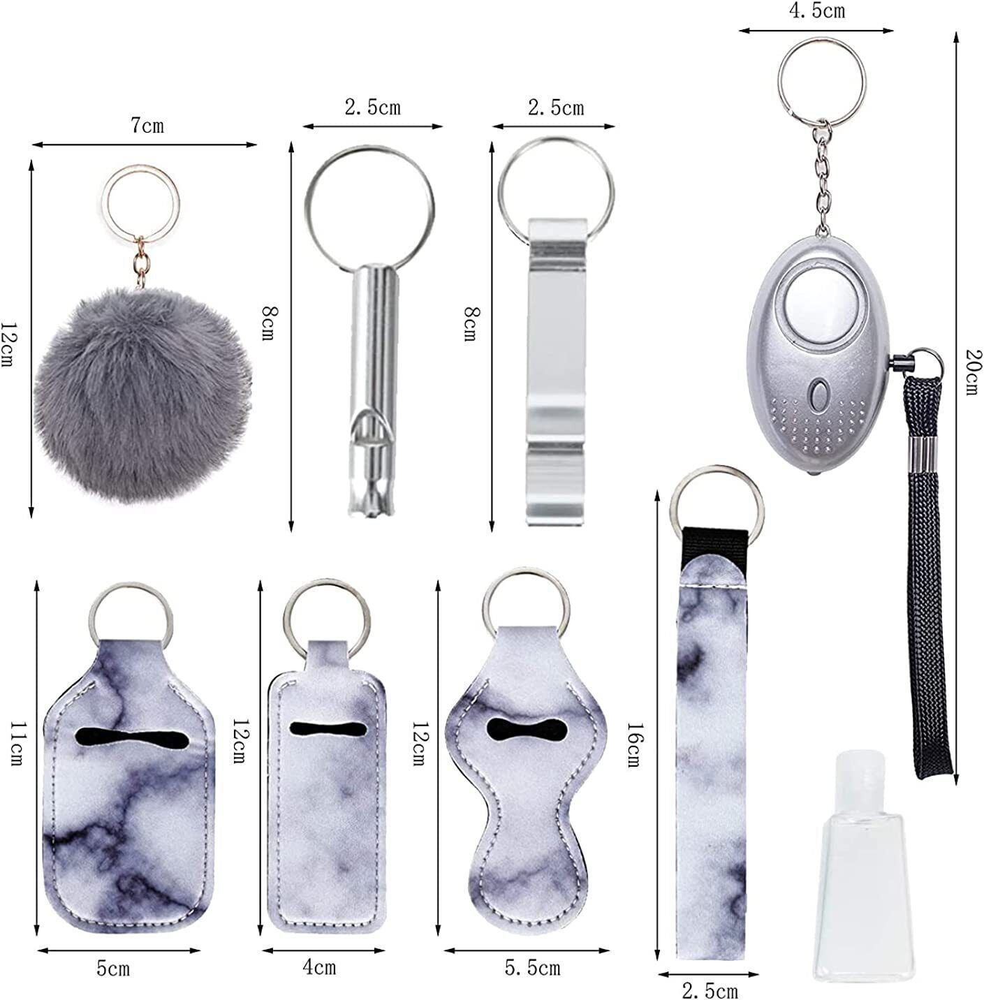 Cute Self Defense Keychain for Women 10 pcs Set Pretty Accessories Key Chain