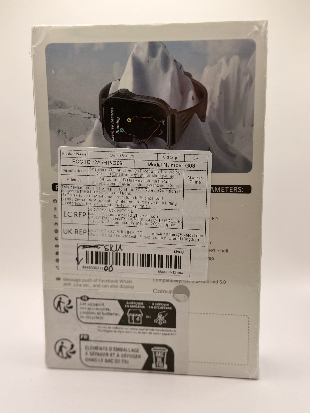 Peje G08 42mm Smart Watch 2.13" AMOLED GPS 1ATM Waterproof BT Call | BLACK