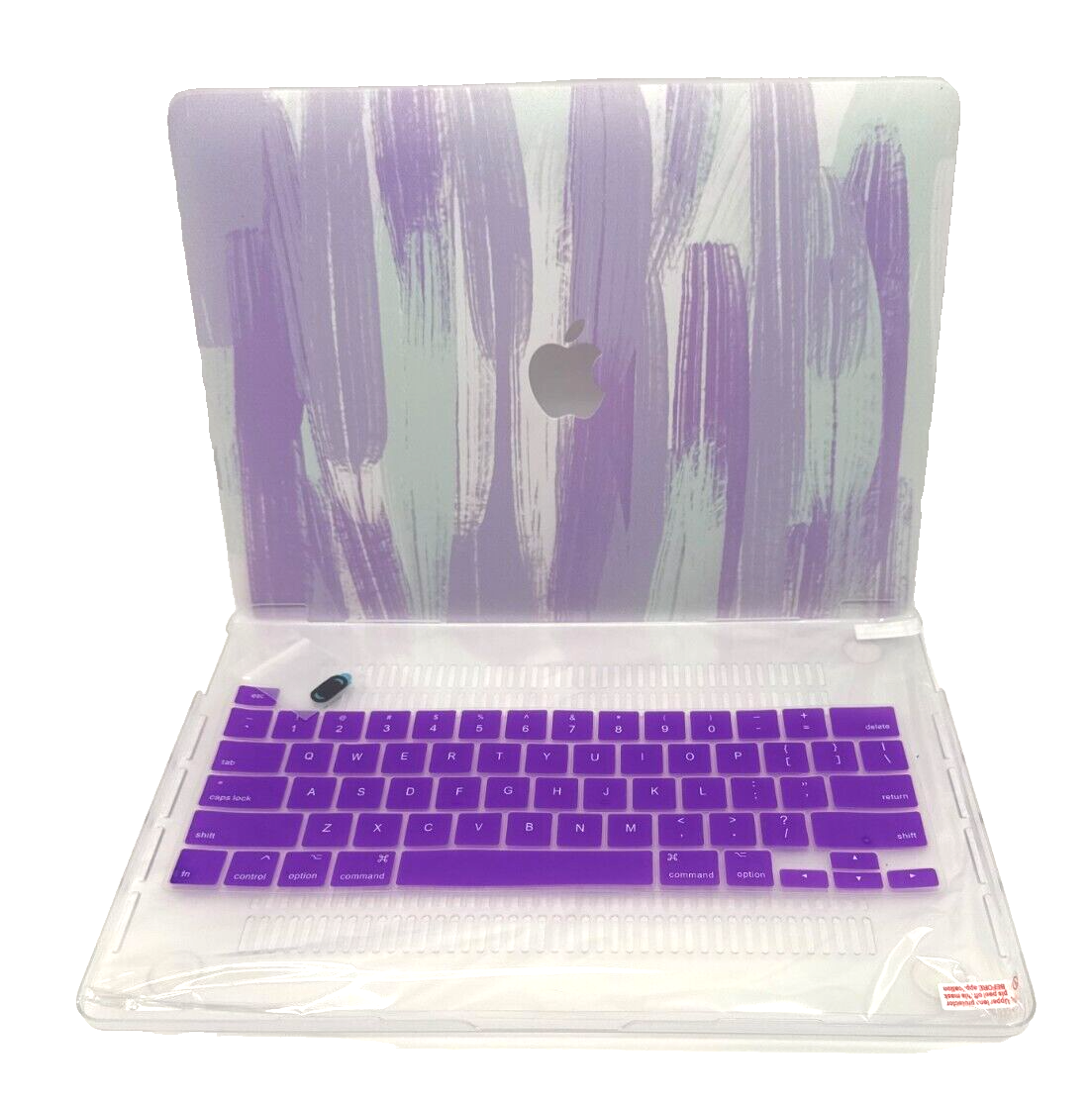 For MacBook New Pro 13" Hard Shell Cover - Paint Stroke Purple w/Keyboard Cover