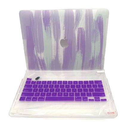 For MacBook New Pro 13" Hard Shell Cover - Paint Stroke Purple w/Keyboard Cover