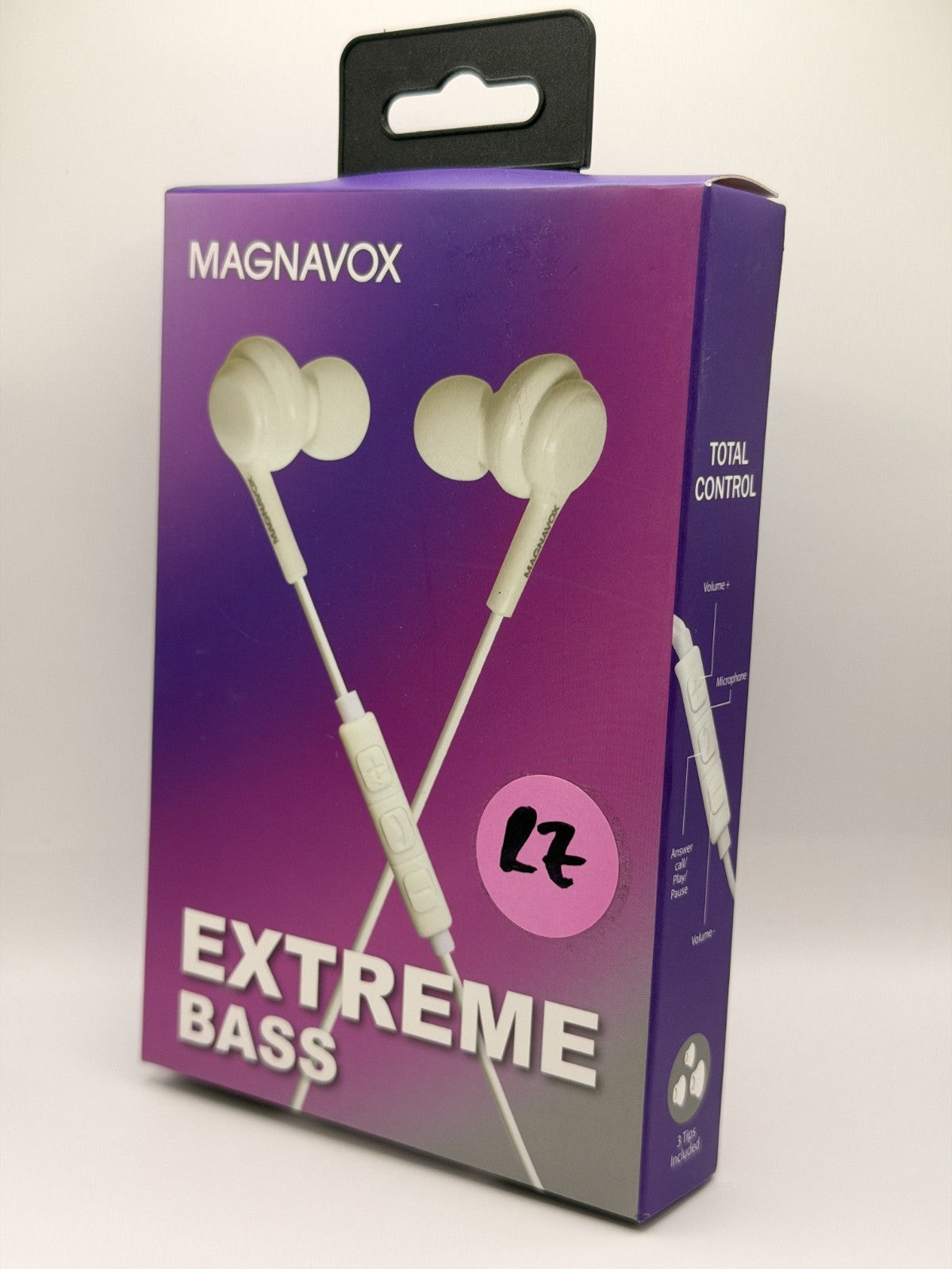 Magnavox In-Ear Silicone Earbuds Extreme Bass w/ 3.5 mm Headphone Jack White NEW