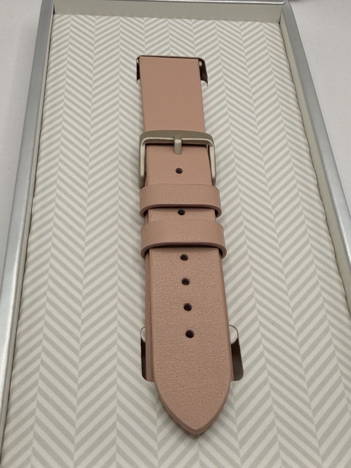 Platinum Genuine Leather Band for FitBit Versa 3 and Fitbit Sense | Pink