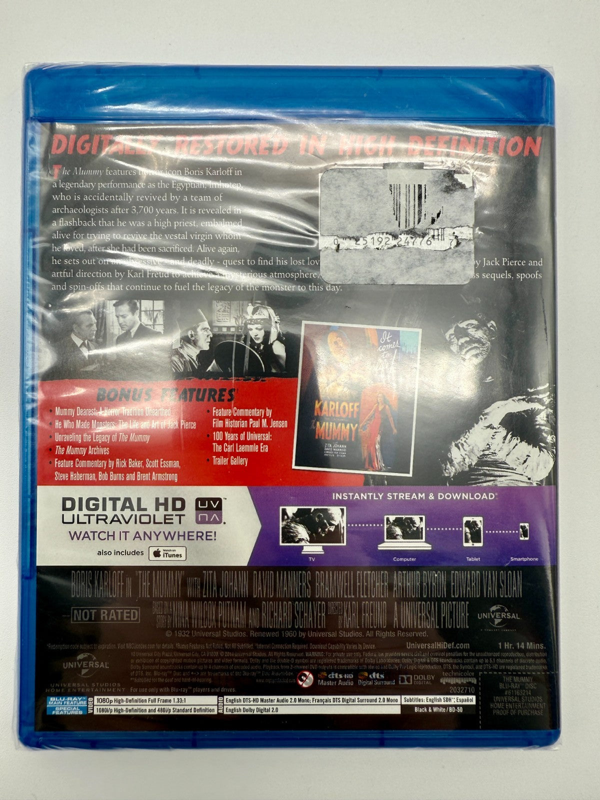 The Mummy (Blu-ray Disc, 2014, Includes Digital Copy UltraViolet), New Sealed