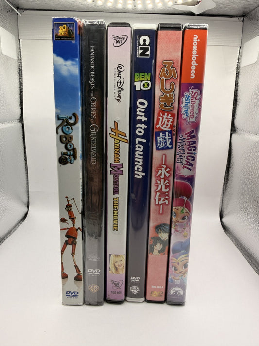 Kids 6-DVD Bundle – Hannah Montana, Fantastic Beasts, Ben 10, Robots, and more