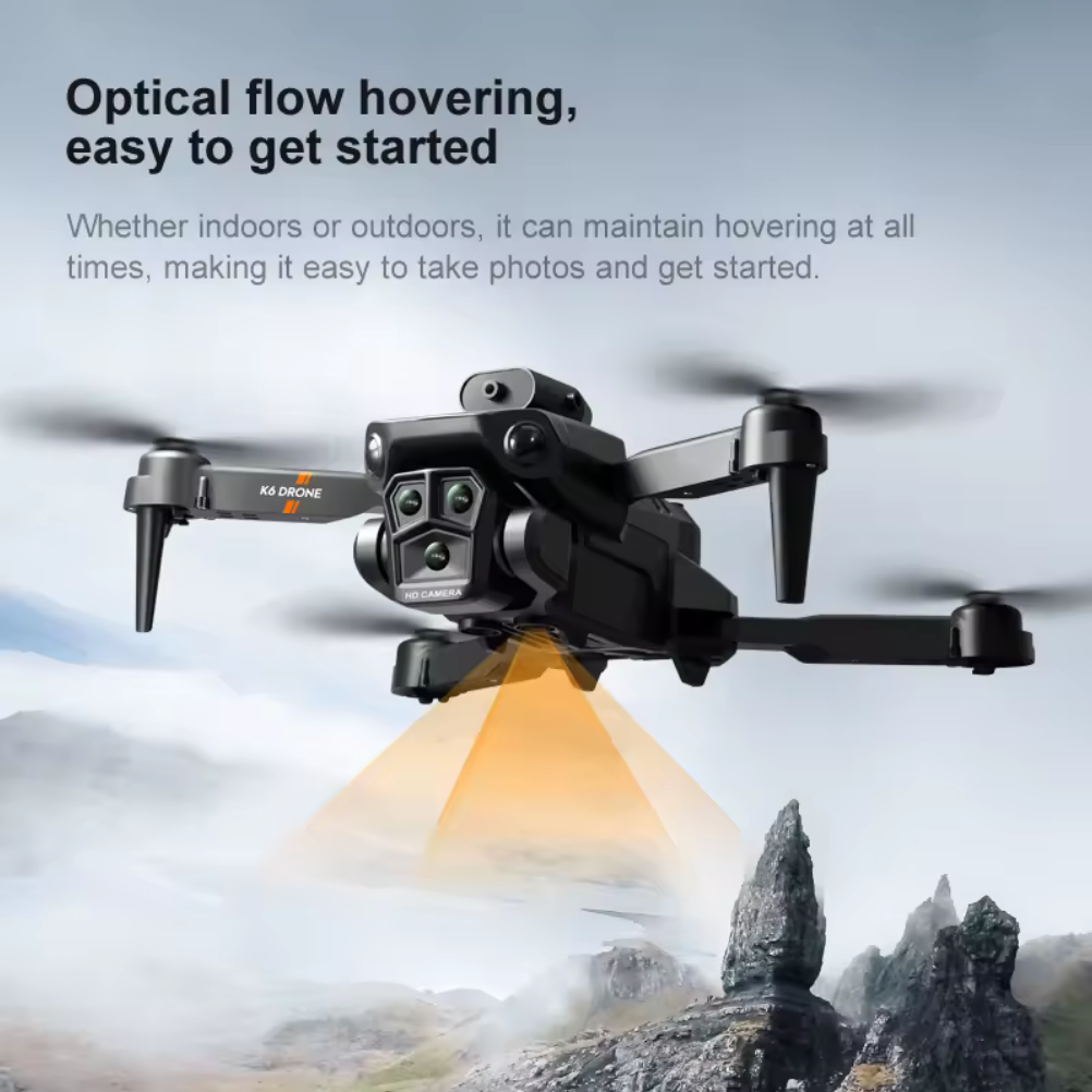 New K6 Max Triple Lens Drone 2.4G RC Optical Flow Drone with 4K Electric Camera