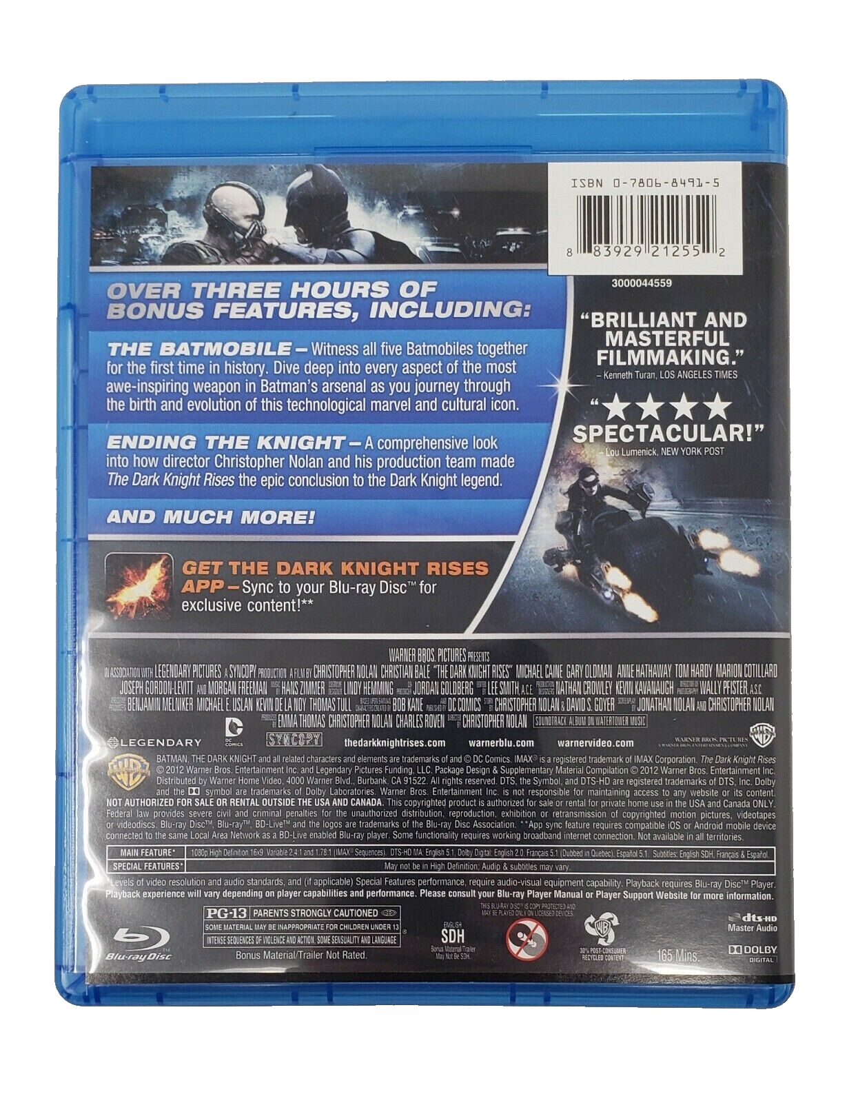 The Dark Knight Rises (Blu-ray + DVD + Ultraviolet) w/ Slip Cover