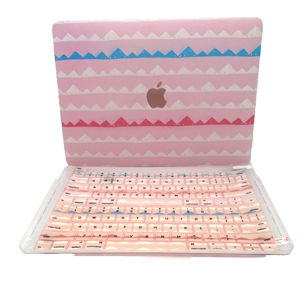 For MacBook New Pro 13" Hard Shell Cover, Mostly Pink - w/Keyboard Skin