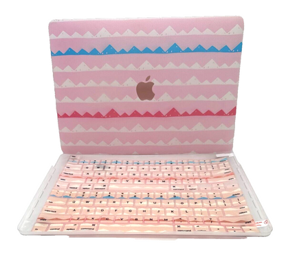 For MacBook New Pro 13" Hard Shell Cover, Mostly Pink - w/Keyboard Skin