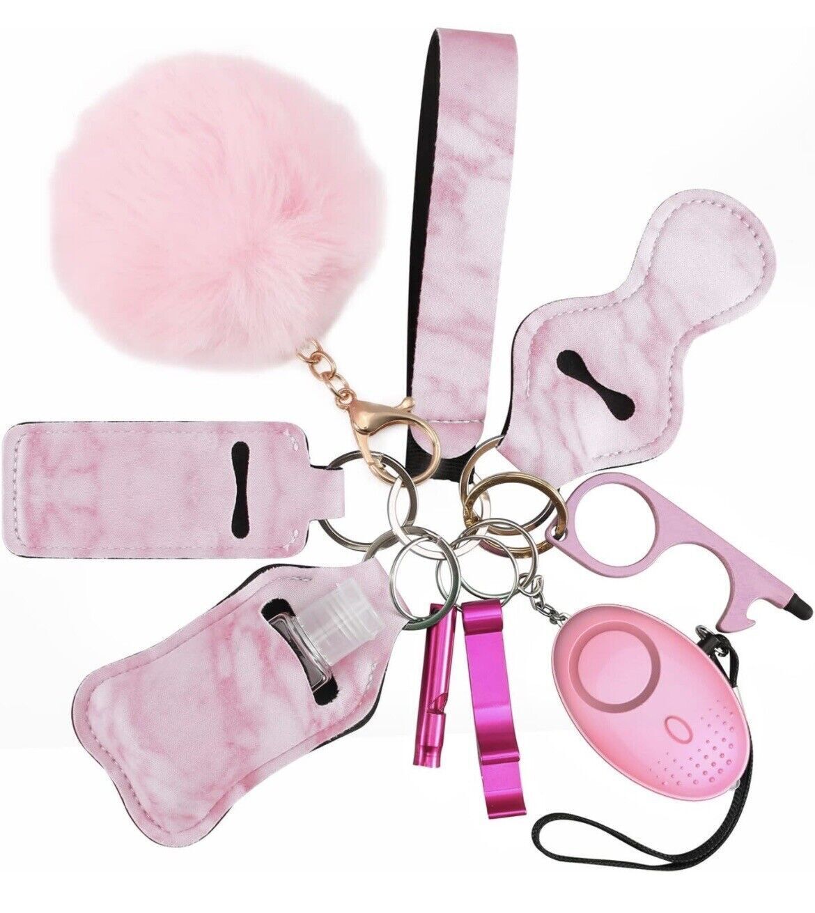 Cute Self Defense Keychain for Women 10 pcs Set Pretty Accessories Key Chain