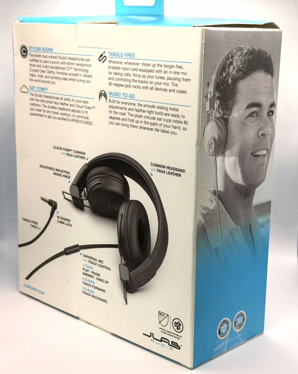 JLab Audio Wired On-Ear Headphones - Black