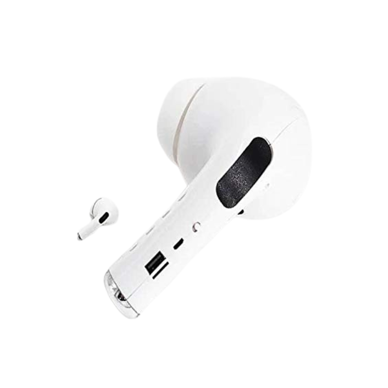 WHITE MM-201 Big Pea Headphones Speaker, Aux Cable HD Microphone