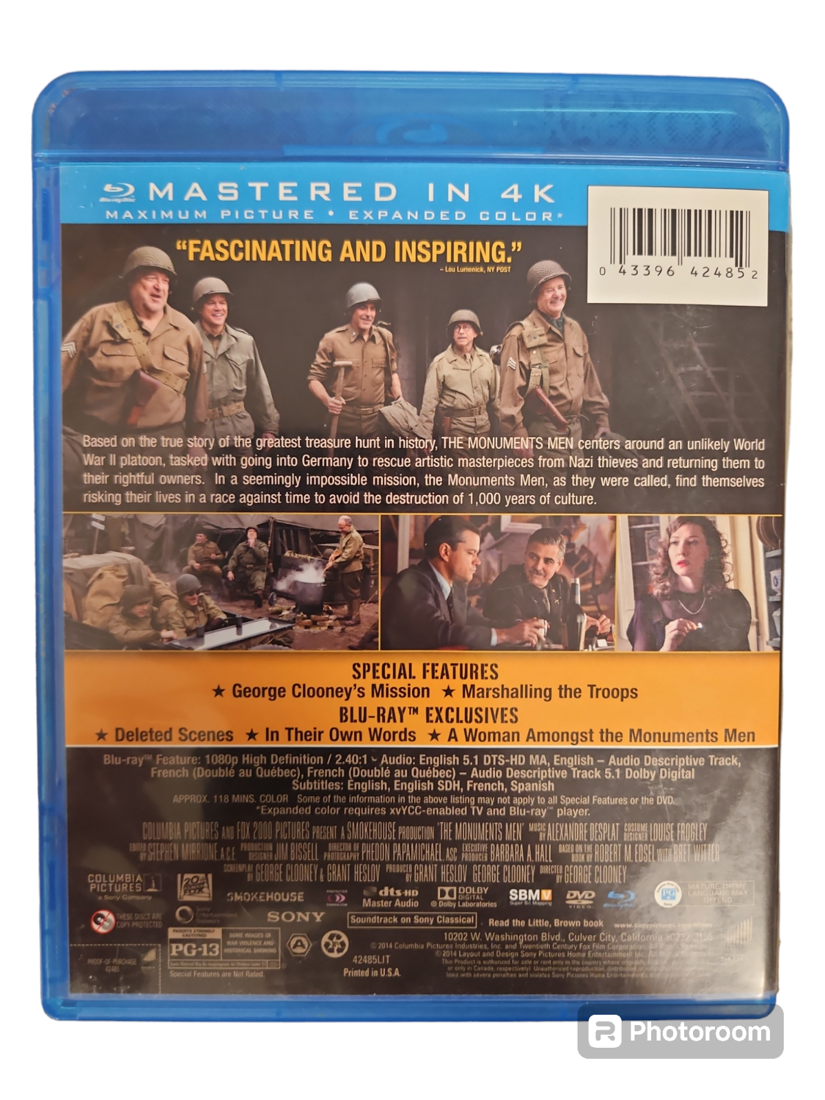 The Monuments Men (Blu-ray, 2014), George Clooney, Matt Damon, Bill Murray