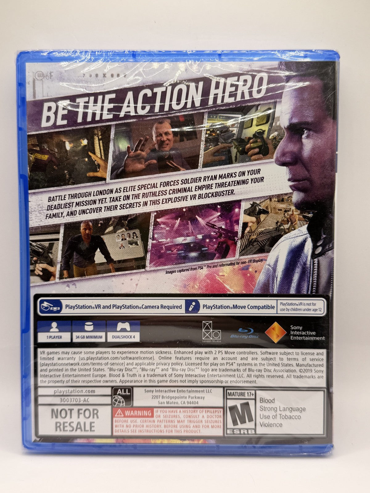 Blood & Truth for Playstation 4 -Virtual Reality Compatible- Sony PS4 Brand New