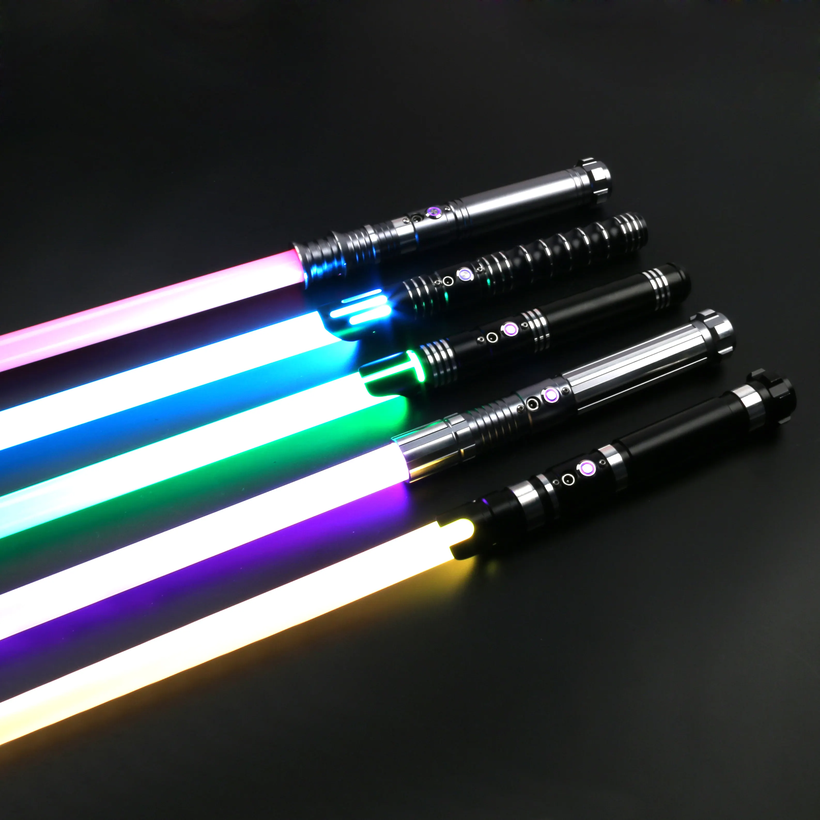 TXQ saber RGB Lightsaber 12 Colors 10 Sounds Dueling Metal Hilt Polycarbonate