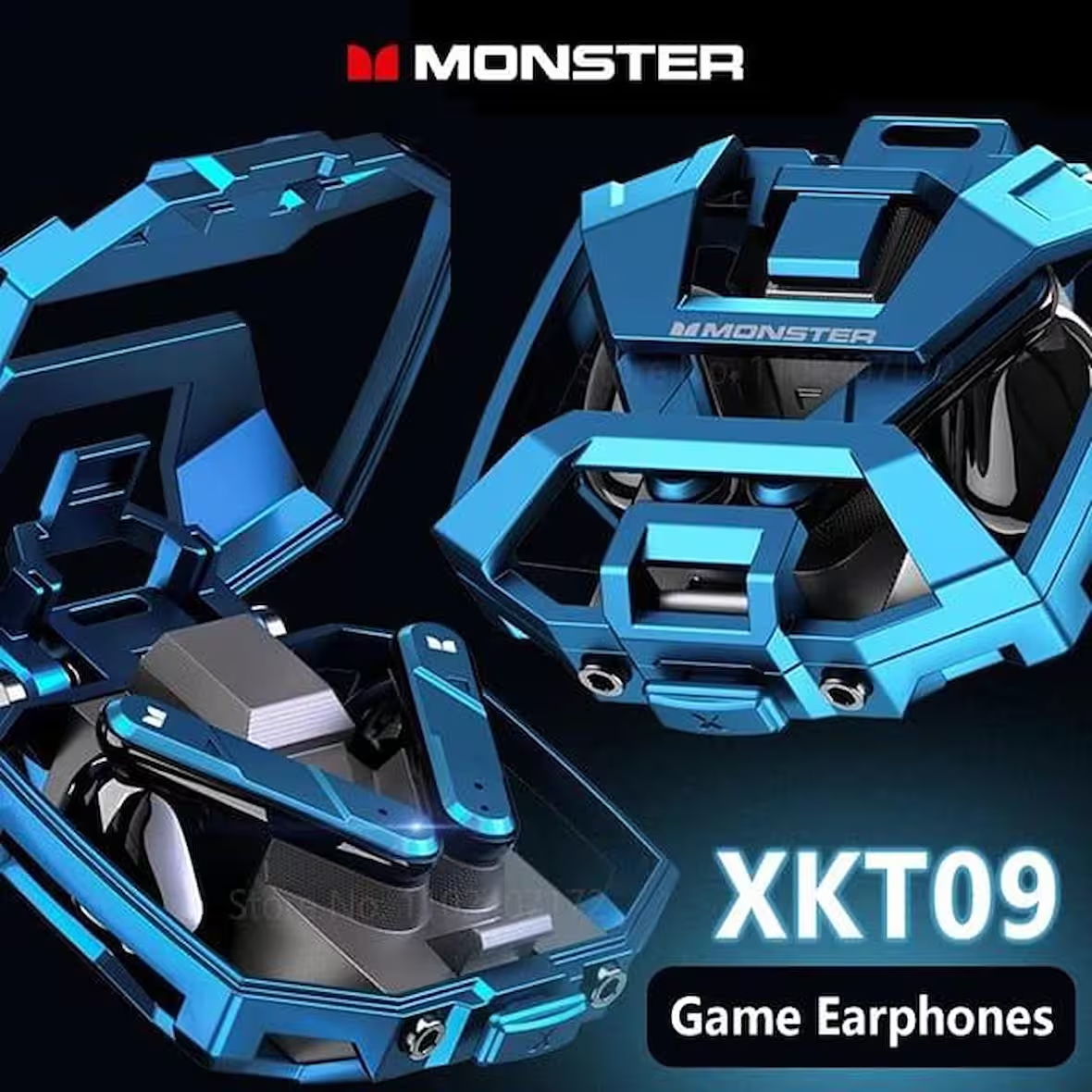 Monster AirMars XKT09 Wireless Gaming Headphones w/ Bluetooth, Blue - BRAND NEW!