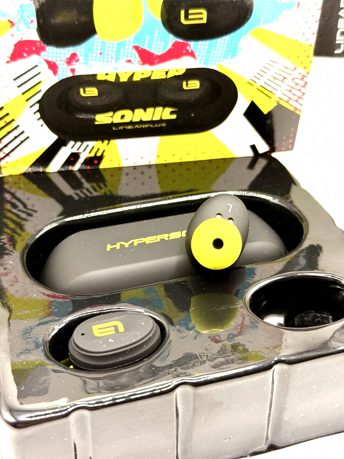 LinearFlux HyperSonic Lite Bluetooth In-Ear Earbuds Black/Yellow Water-Resistant