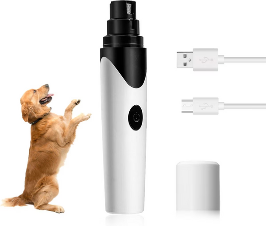 Bousnic Dog & Cat Nail Grinder, White- For All Breeds, Long Battery Life