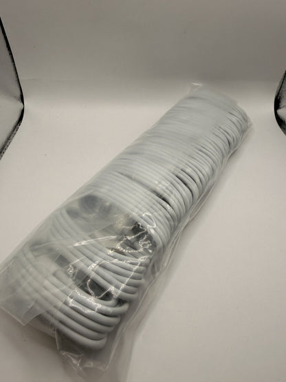 Bulk Lot 10-Pack USB-A to 8-Pin Charging Cables for iPhone/iPad 3ft White