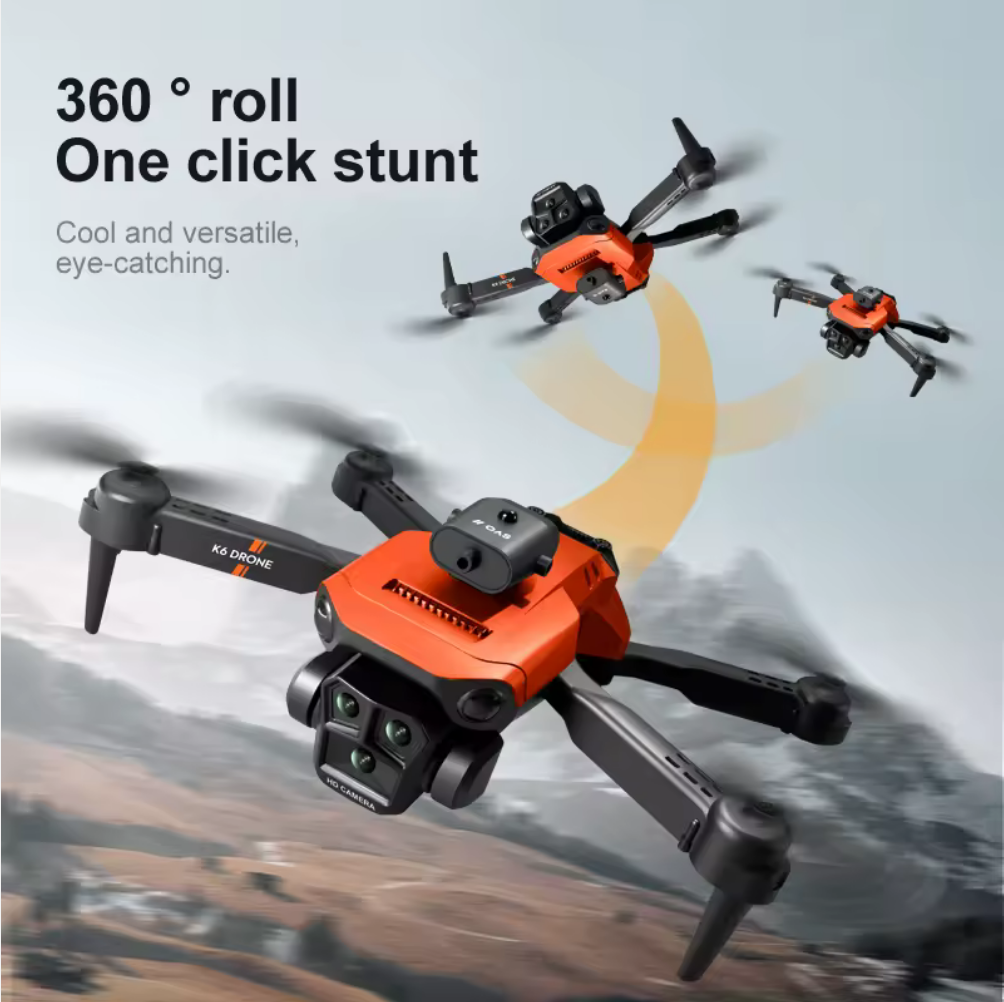 New K6 Max Triple Lens Drone 2.4G RC Optical Flow Drone with 4K Electric Camera