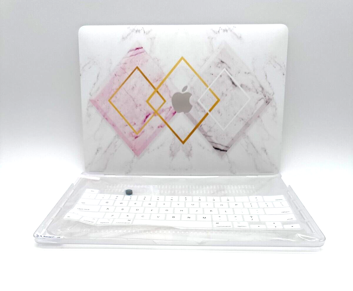 For MacBook New Pro 13" Hard Shell Cover -Marble Pastels w/Keyboard Cover