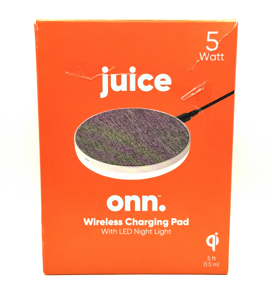 Juice Onn Wireless Charging Pad w/ LED Night Light 5W WIAGRY100012567