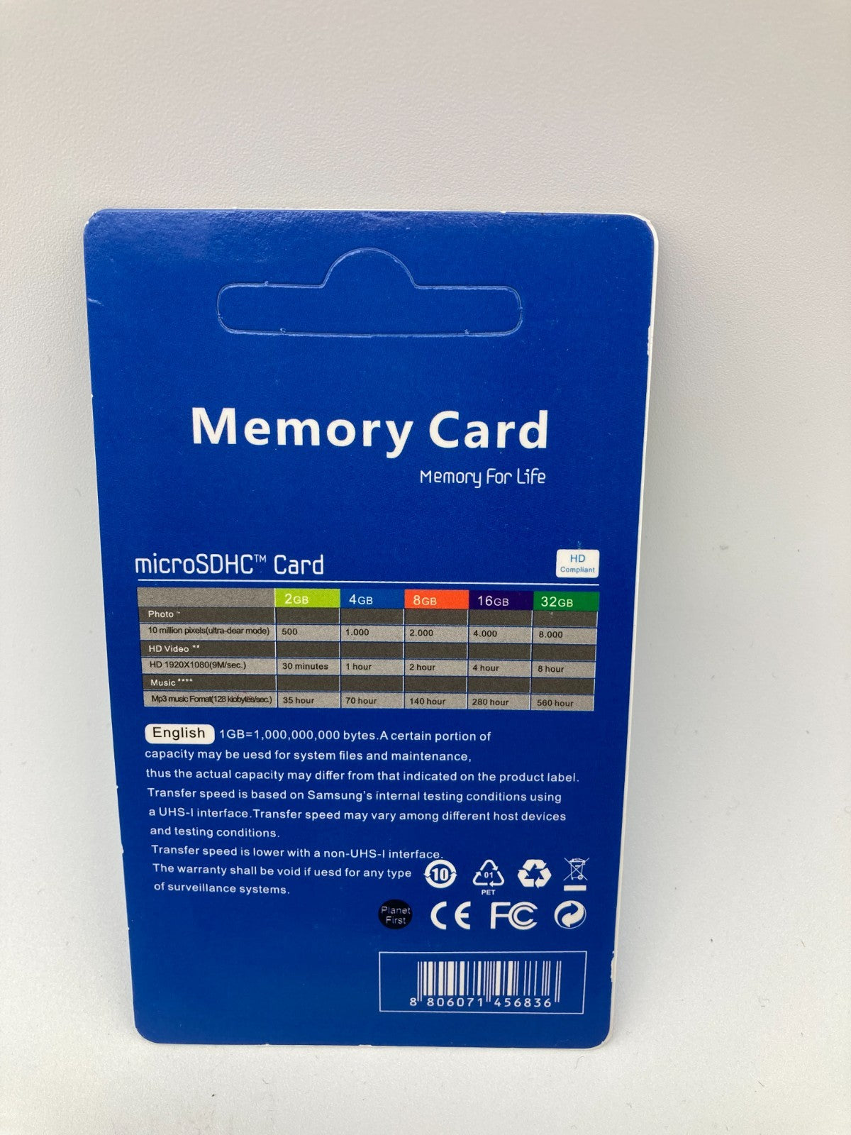 INLAND Micro Center 8GB Class 10 MicroSDHC Flash Memory Card with Adapter