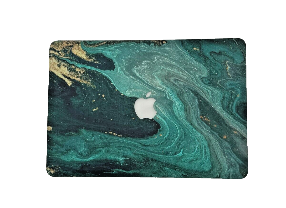 For MacBook Air 13" - Hard Shell Cover - Green, Gold Marble w/keyboard cover