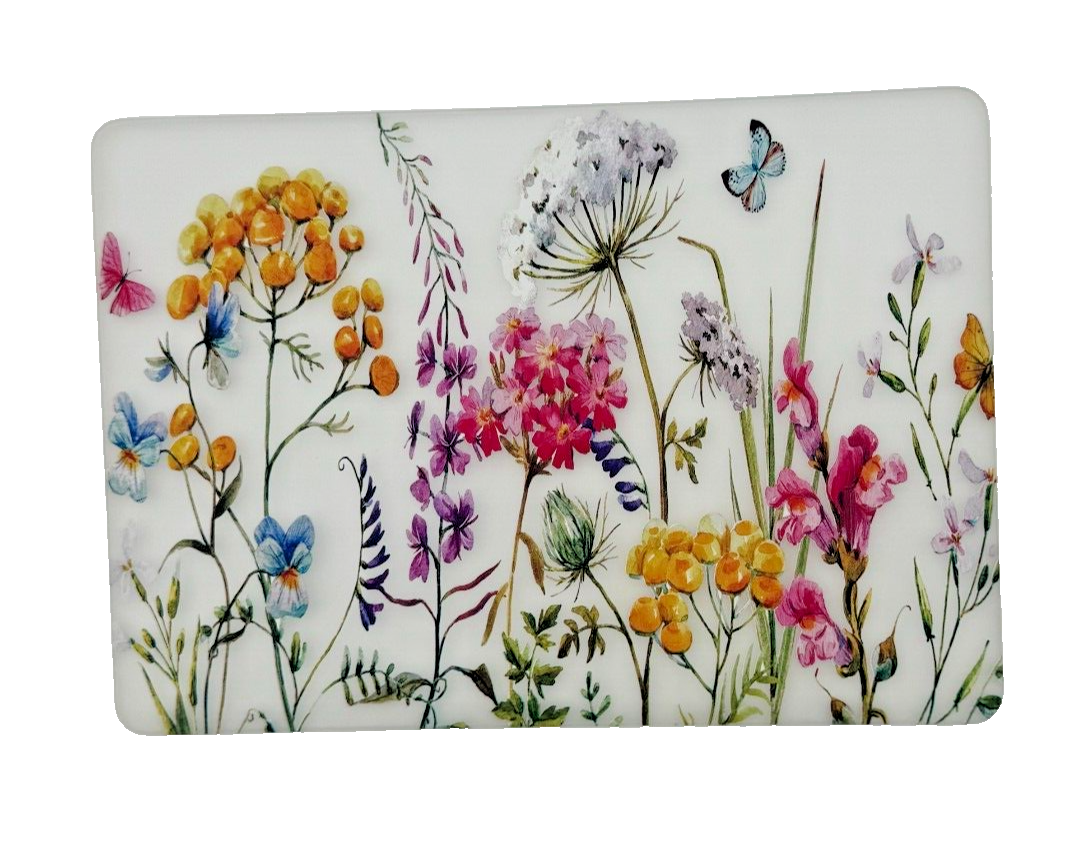 For Mac Book New Air 13 inch - Shell Hard Case Cover Spring Floral Design/Clear