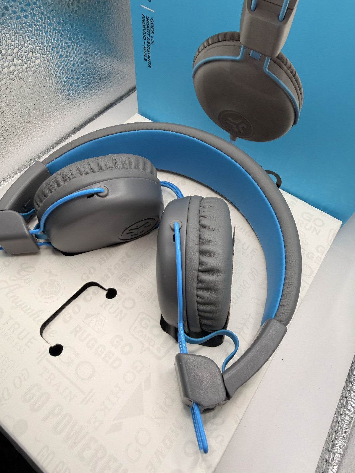 JLab Studio Pro Over the Ear Wired Headphones - Gray & Blue