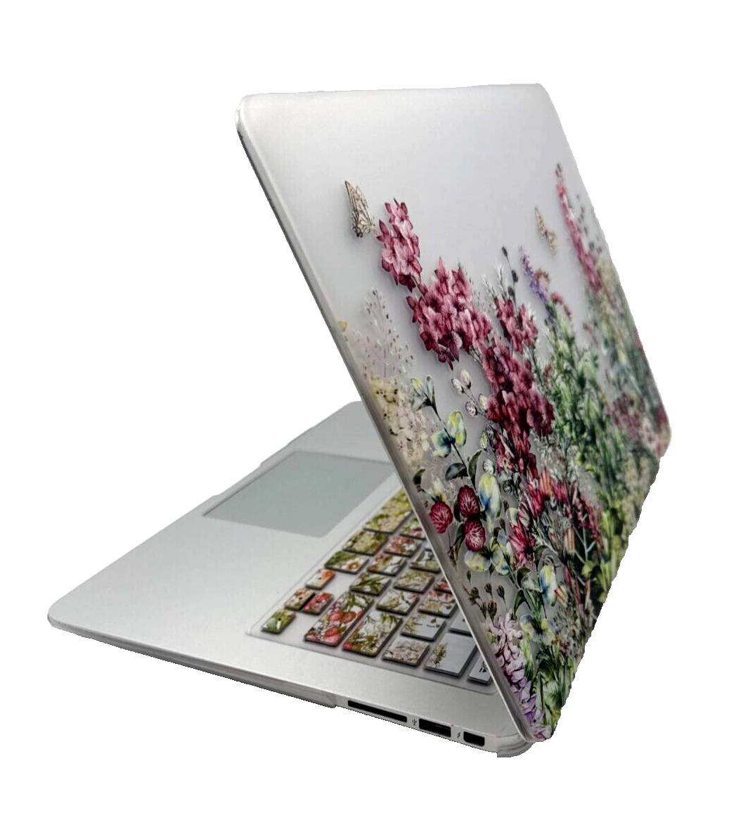 MacBook New Air 13" 3 Hard Shell Cover - Wildflower Garden/Clear w/accessories