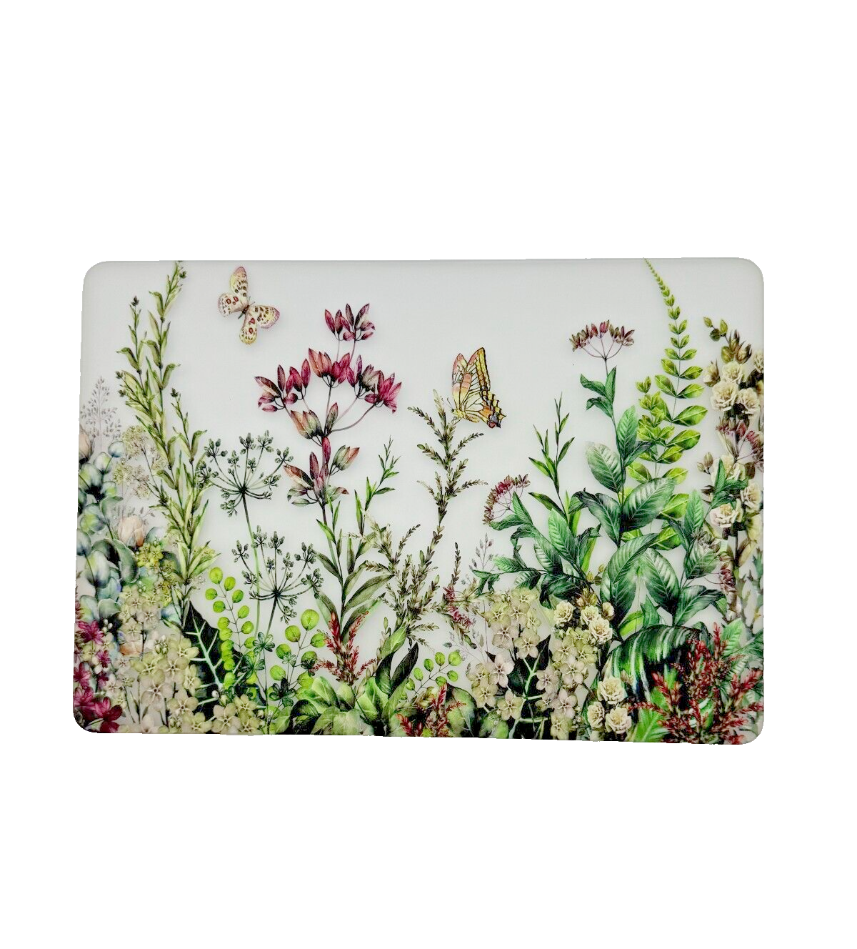 Mac Book New Air 13 inch Hard Shell Cover - Butterfly Garden/Clear w/accessories