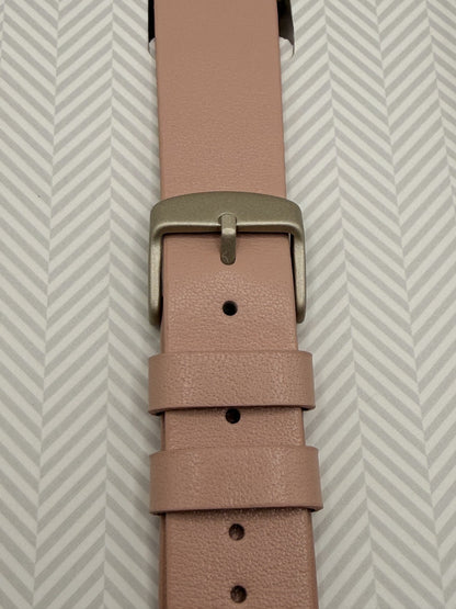 Platinum Genuine Leather Band for FitBit Versa 3 and Fitbit Sense | Pink