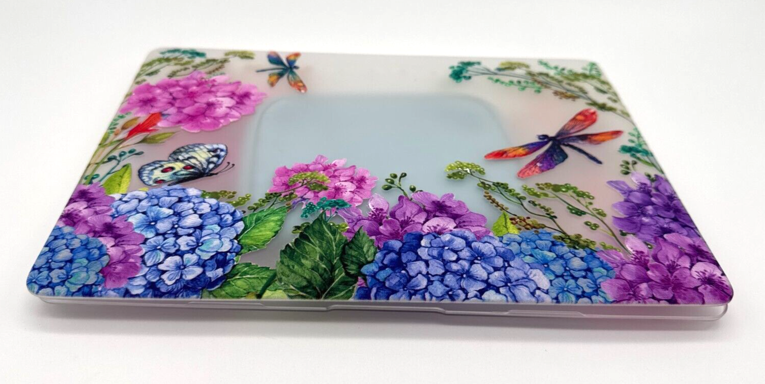 MacBook New Air 13 inch Hard Shell Cover - Dragonfly Garden/Clear w/accessories