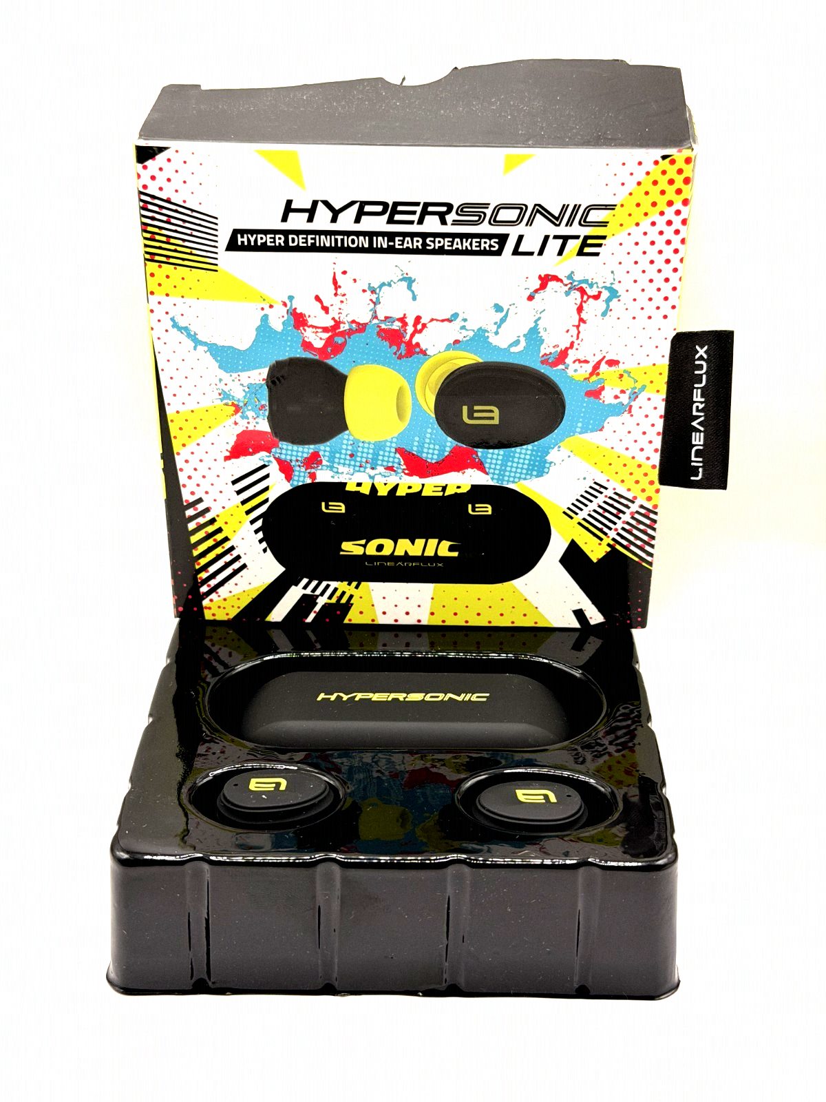LinearFlux HyperSonic Lite Bluetooth In-Ear Earbuds Black/Yellow Water-Resistant