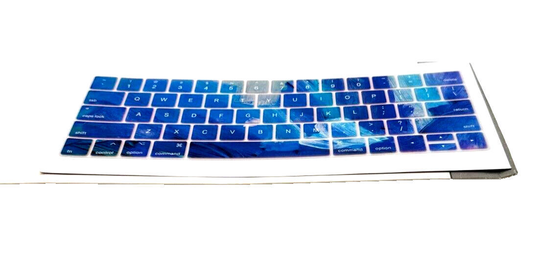 Crystal Guard MB - Thinnest & Clearest Keyboard Protector - Paint Stroke Blue