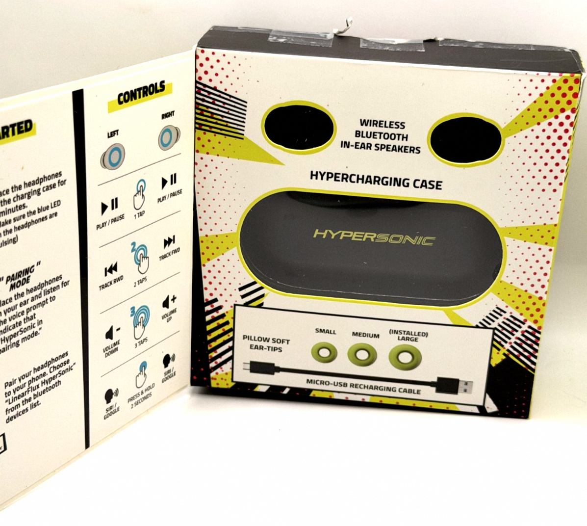 LinearFlux HyperSonic Lite Bluetooth In-Ear Earbuds Black/Yellow Water-Resistant