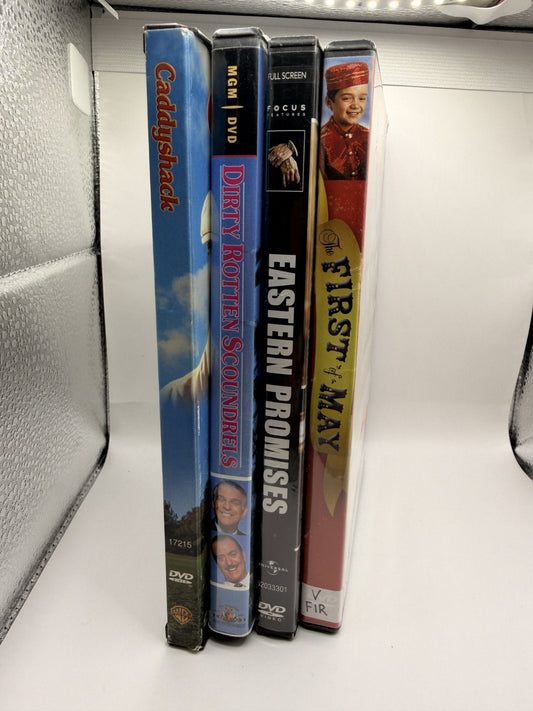 Classic 4-Film DVD Lot – Caddyshack, Dirty Rotten Scoundrels, Eastern Promises