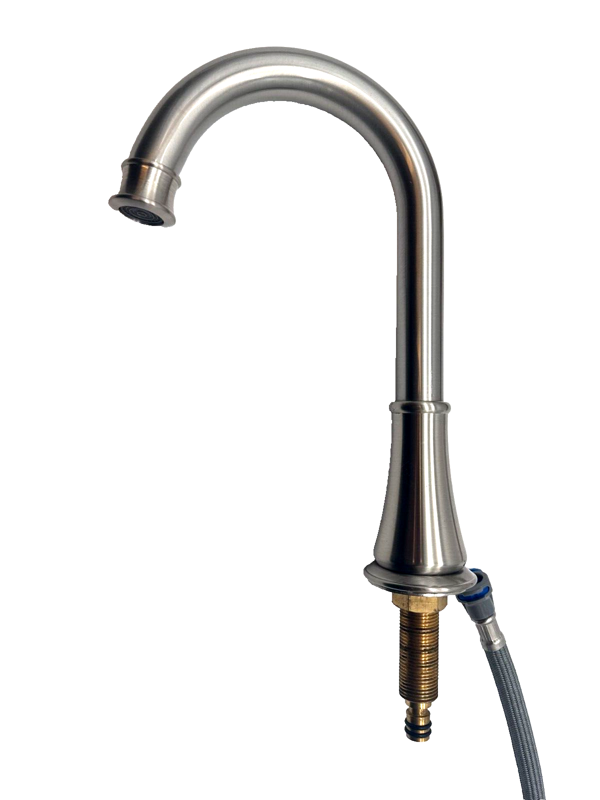 Brushed Nickel Kitchen Faucet Cold & Hot Water Only, 1 Gooseneck