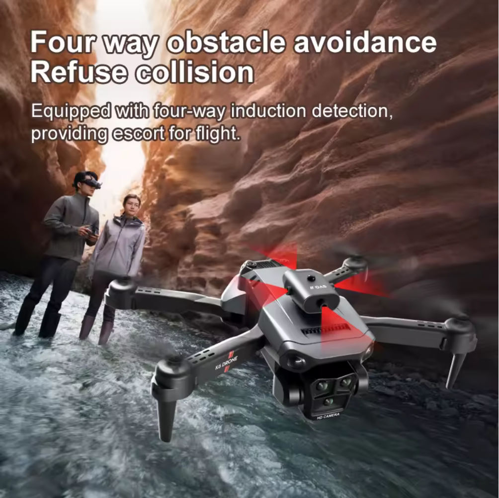 New K6 Max Triple Lens Drone 2.4G RC Optical Flow Drone with 4K Electric Camera