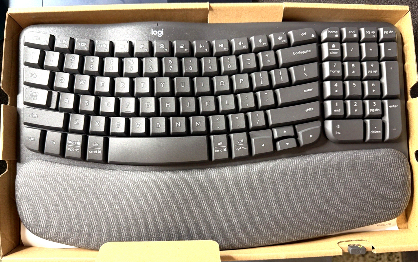 Logitech Wave Keys Wireless Ergonomic Keyboard - Graphite US English | Read Desc