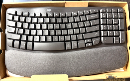 Logitech Wave Keys Wireless Ergonomic Keyboard - Graphite US English | Read Desc