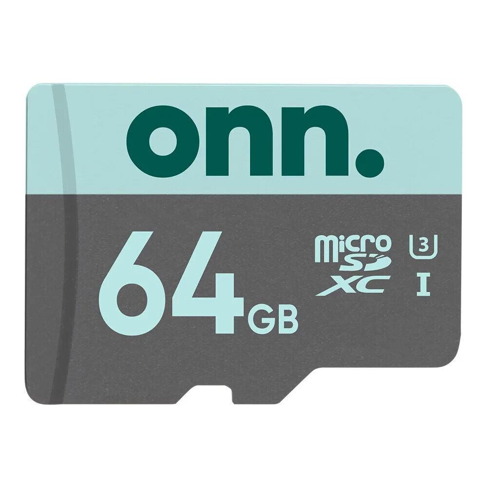 ONN 100006053 64GB Class 10 U3 microSDXC Flash Memory Card, Up to 100MB/s read