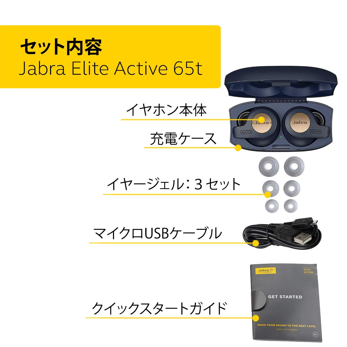 Jabra Elite Active 65t Black True Wireless Sport Earbuds Black-NOT IN OG PACKAGE