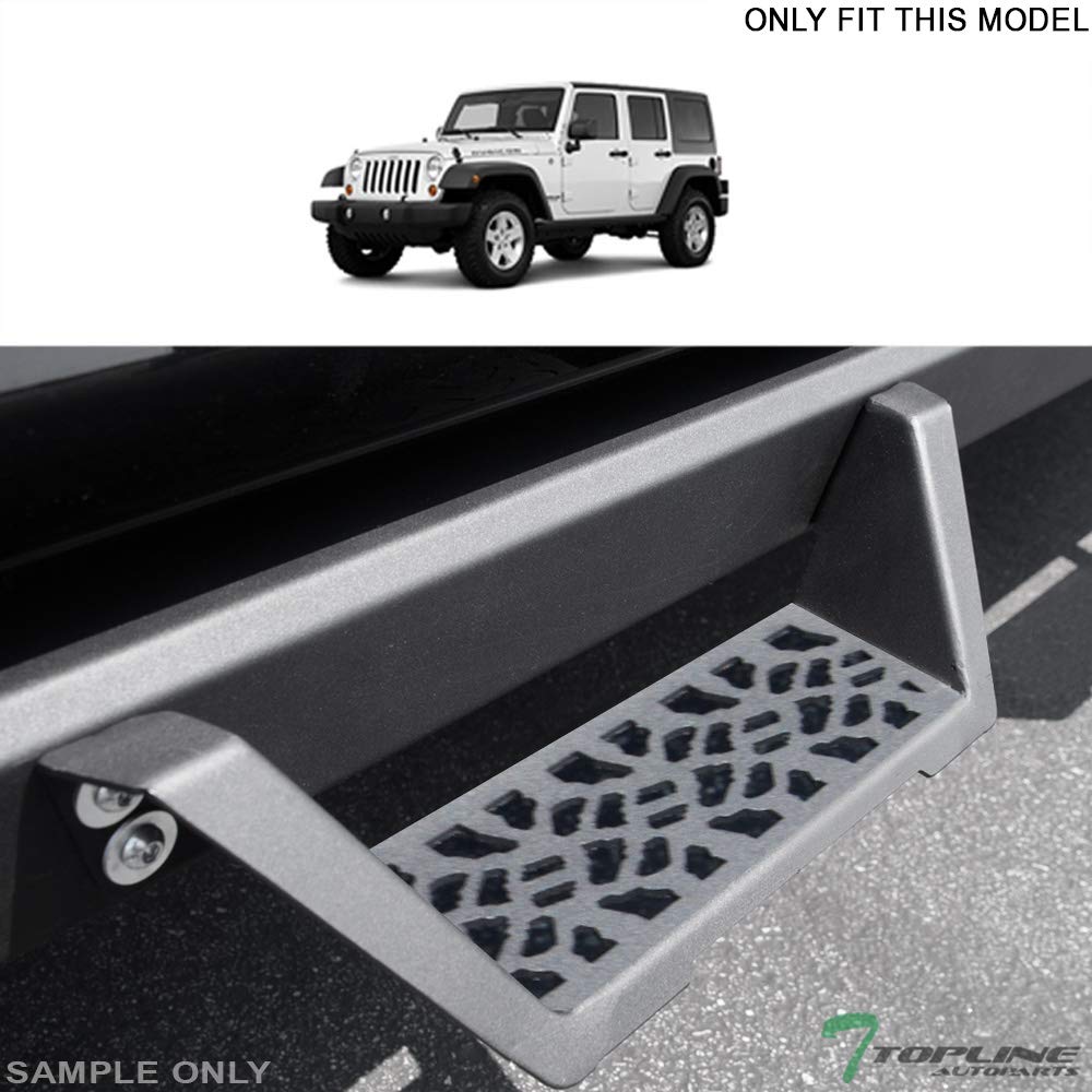 Matte Black Modular Drop Step Side Nerf Bars Rail Running Boards Compatible with 07-18 Jeep Wrangler 4 Door JK