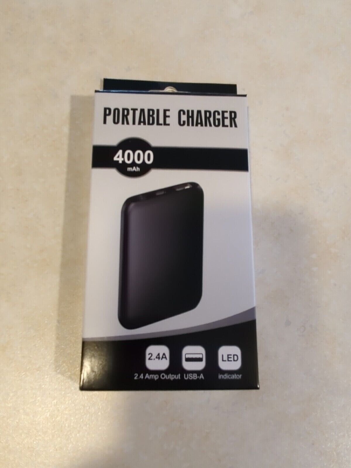 Portable Charger - 4000 mAh Portable Power Bank, BP4A1, Black