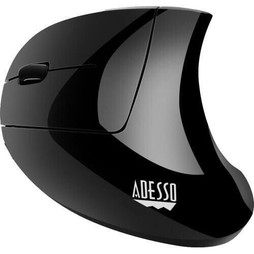 Adesso iMouse E90 Left Handed Vertical Ergonomic Wireless Mouse, Black